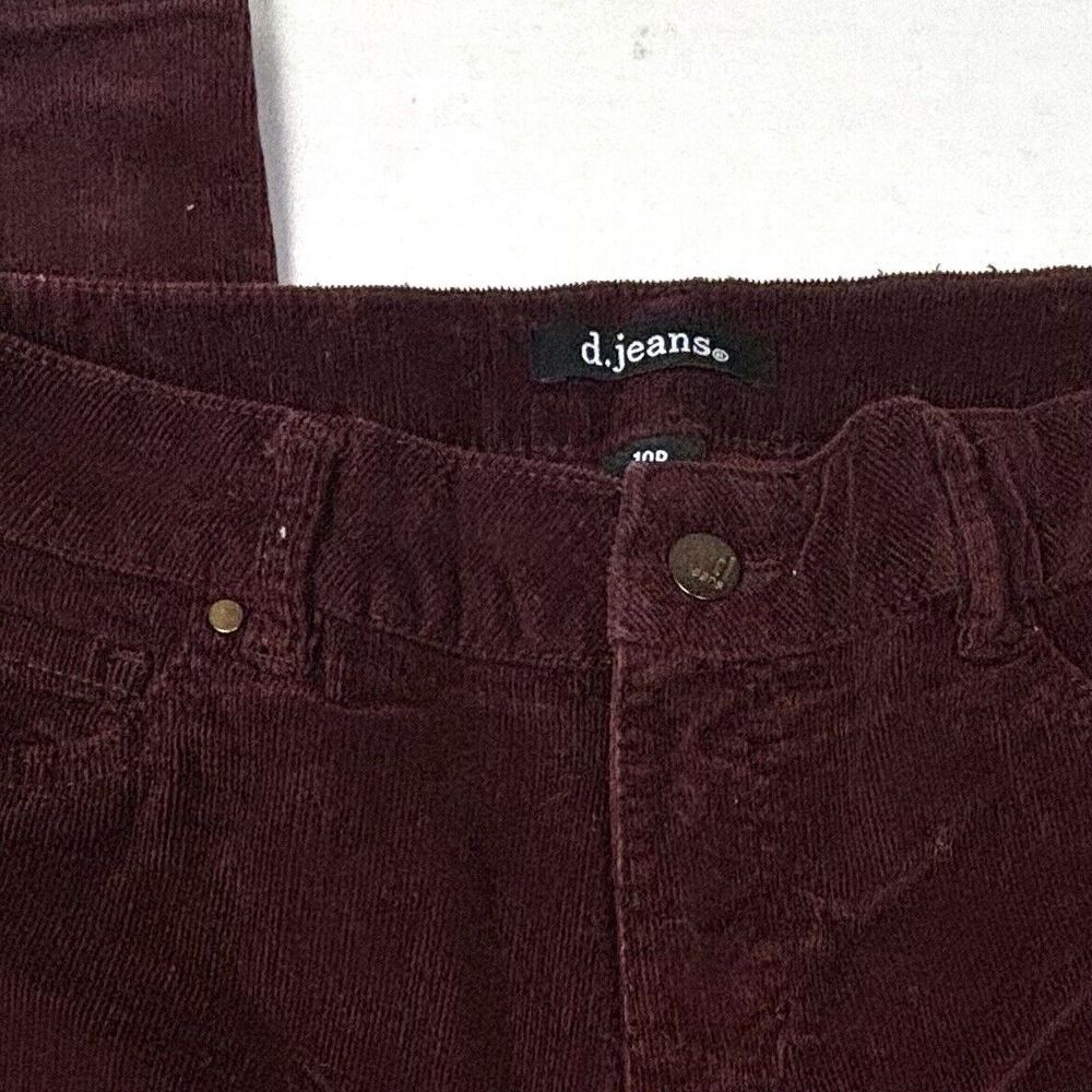 D Jeans Corduroy Pants Womens Petite 10 Modern Maroon Straight Stretch EUC‎ - Picture 4 of 9